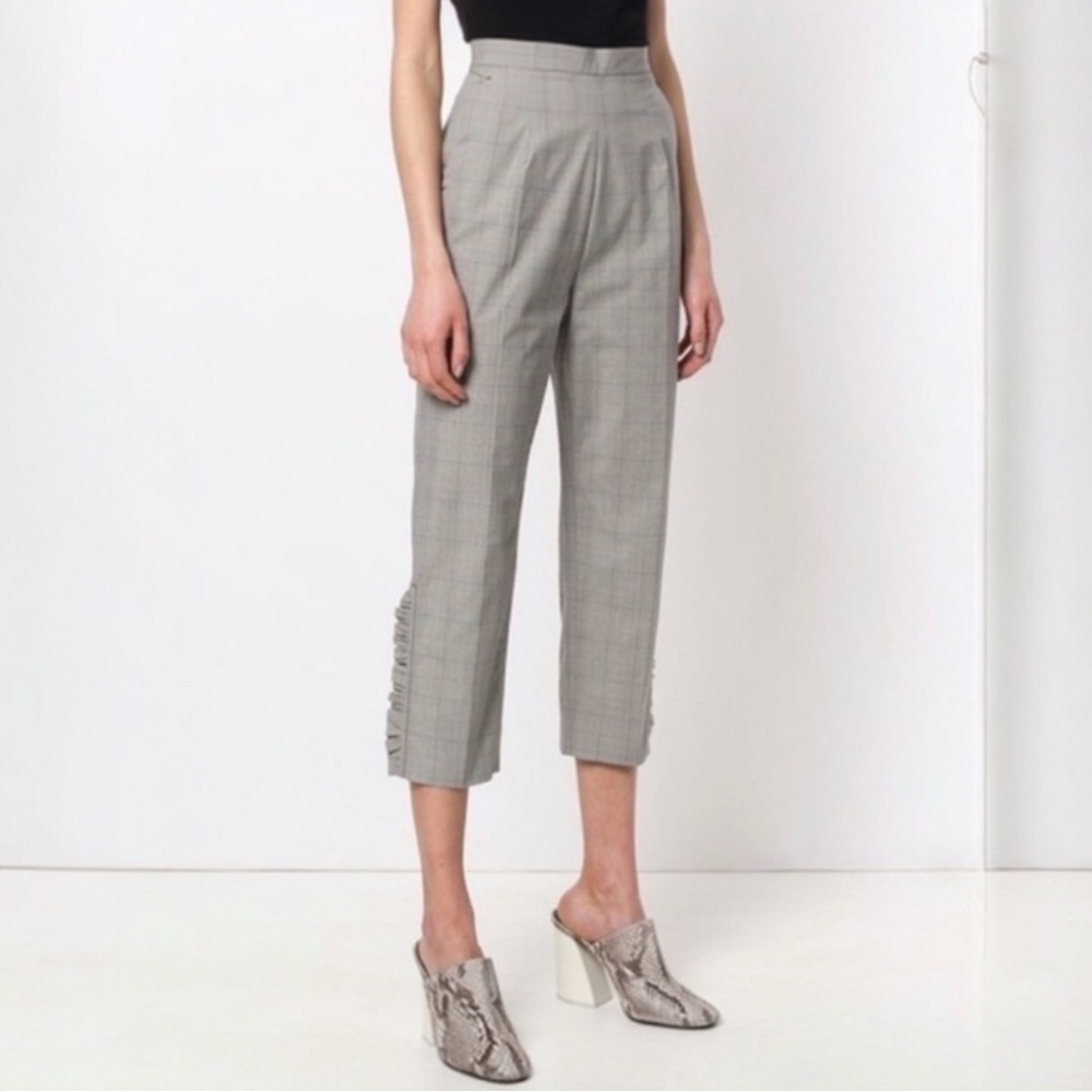 🌻NEW w/tags I’M Isola Marras High Rise Ruffle Crop Trousers  Size: IT 40 = US 4
